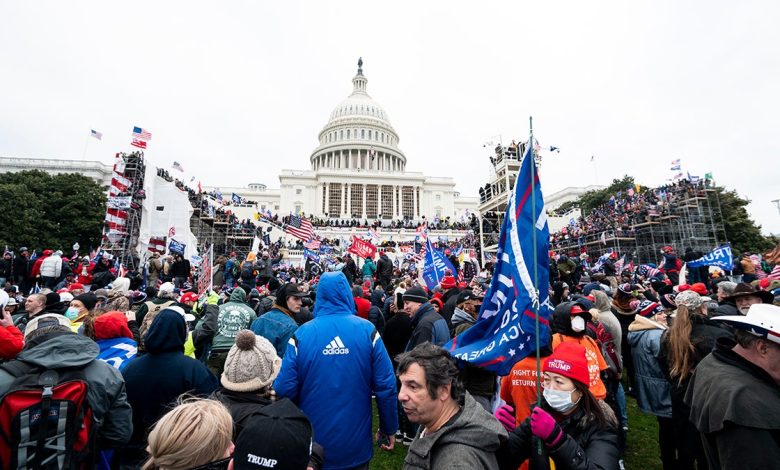 Protesters outside of the Capitol