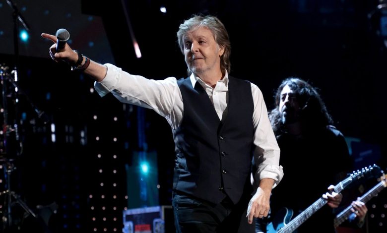 Paul McCartney performs onstage