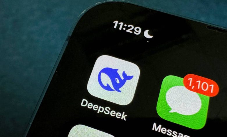 DeepSeek app icon on mobile phone