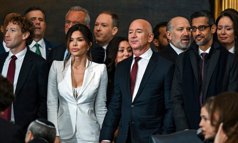 Jeff Bezos’ fiancée sparks backlash at Trump inauguration with lingerie-inspired outfit