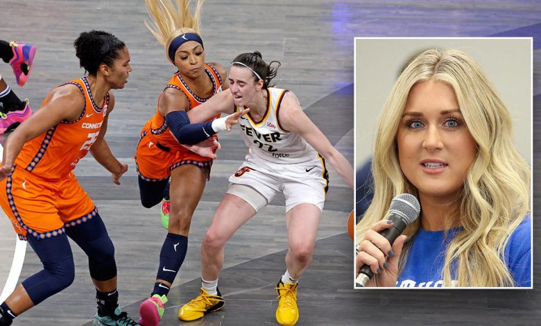 Riley Gaines tears into WNBA star, who gave Caitlin Clark black eye, for wearing anti-Trump shirt