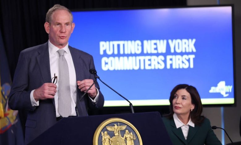 NY subway chairman Janno Lieber with NY Gov. Hochul