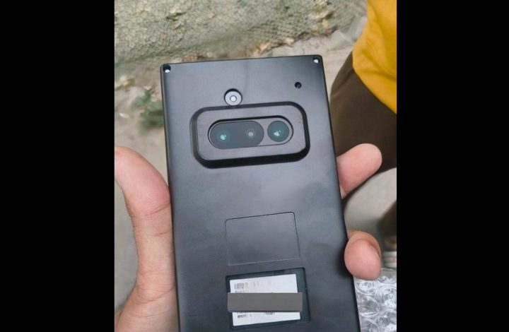 A photo claiming to show the back of the Nothing Phone 3a.