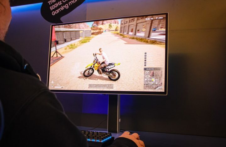 Jacob Roach playing a game on the Samsung Odyssey OLED G6 monitor.