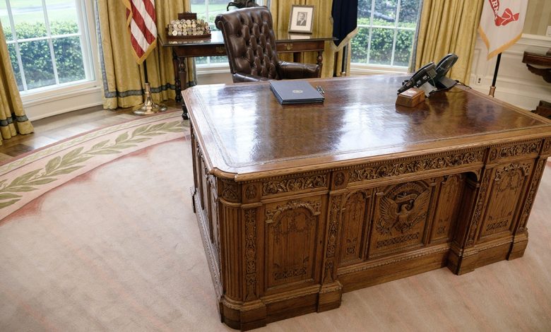 The Resolute Desk in the Oval Office