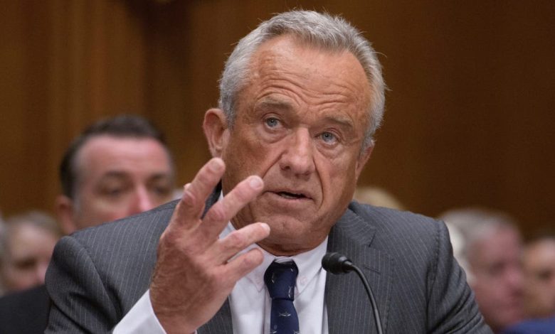 Robert F. Kennedy Jr., President Trump's nominee for HHS secretary, testifies during a Senate Committee on Health, Education, Labor and Pensions confirmation hearing on Jan. 30, 2025.