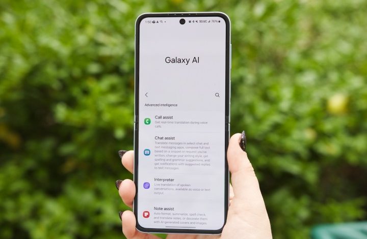 Galaxy AI settings page on the Samsung Galaxy Z Flip 6.