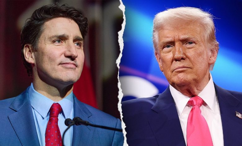 A split of Justin Trudeau and Donald Trump