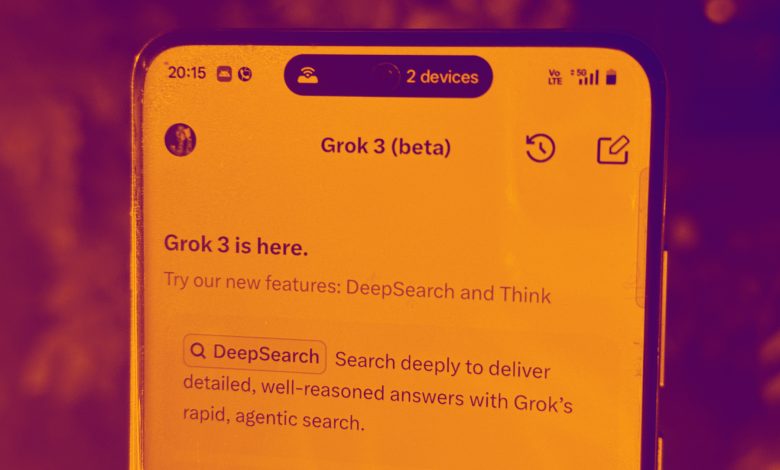 Grok-3 beta dashboard on mobile.