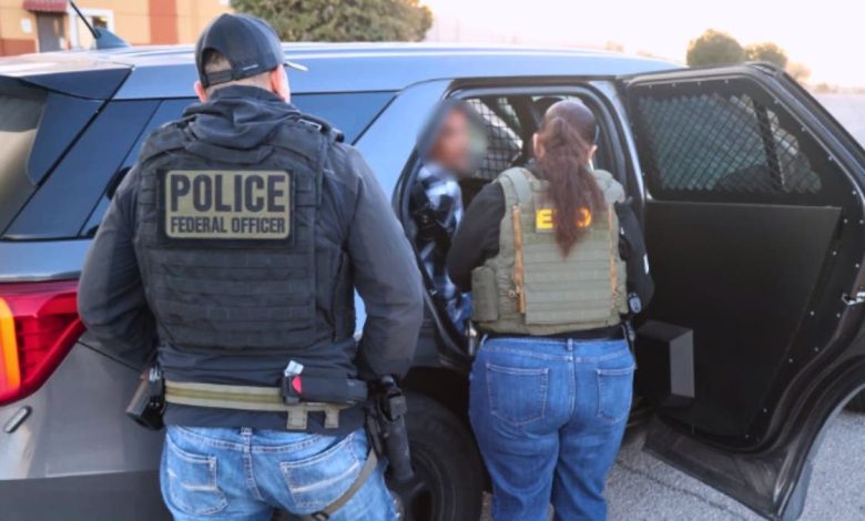 ICE agents arrest an illegal immigrant