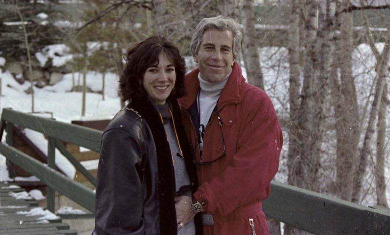 Ghislaine Maxwell and Jeffrey Epstein smile in this undated photograph