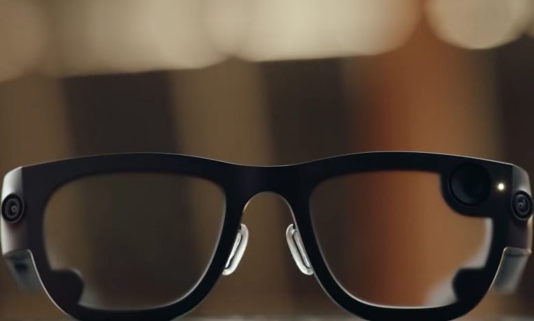 Close-up view of Meta Aria Gen 2 smart glasses.