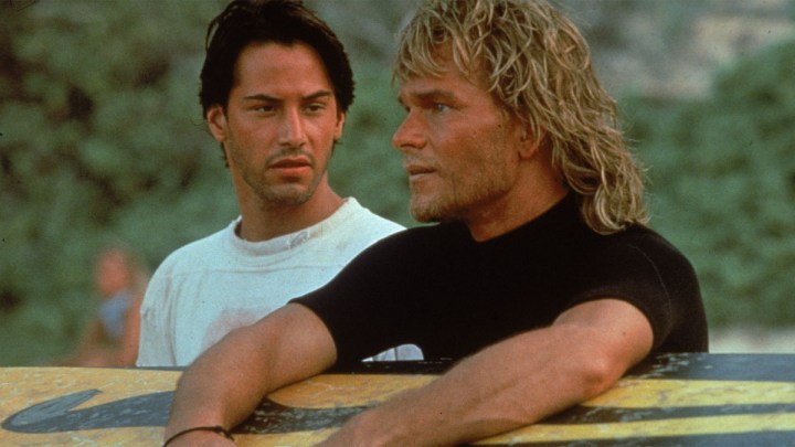 Keanu Reeves and Patrick Swayze in Point Break.