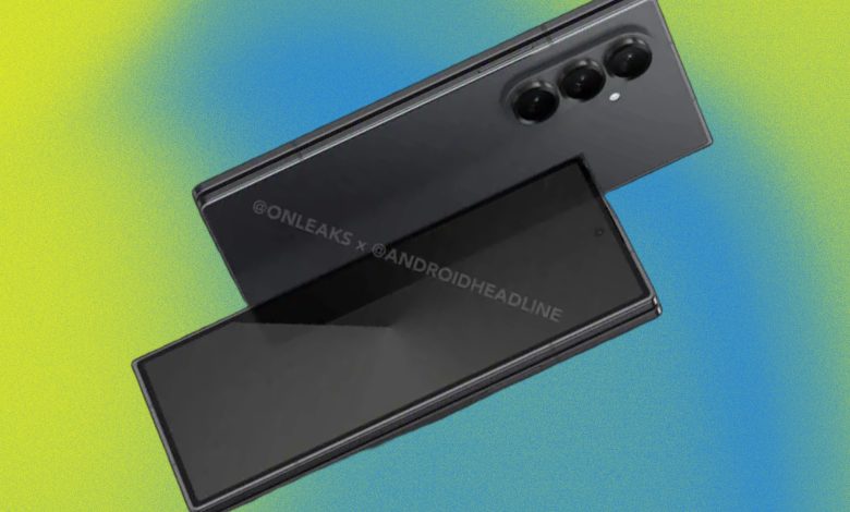 Leaked render of the Samsung Galaxy Z Fold 7 showing its side profile.