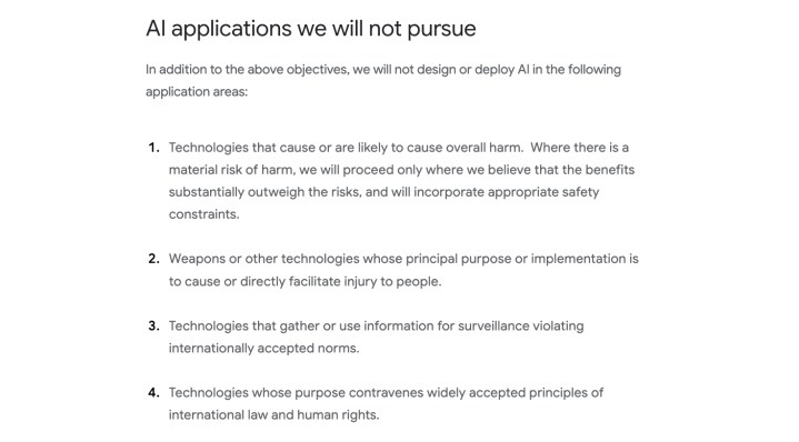 Google Ai principles (old version).