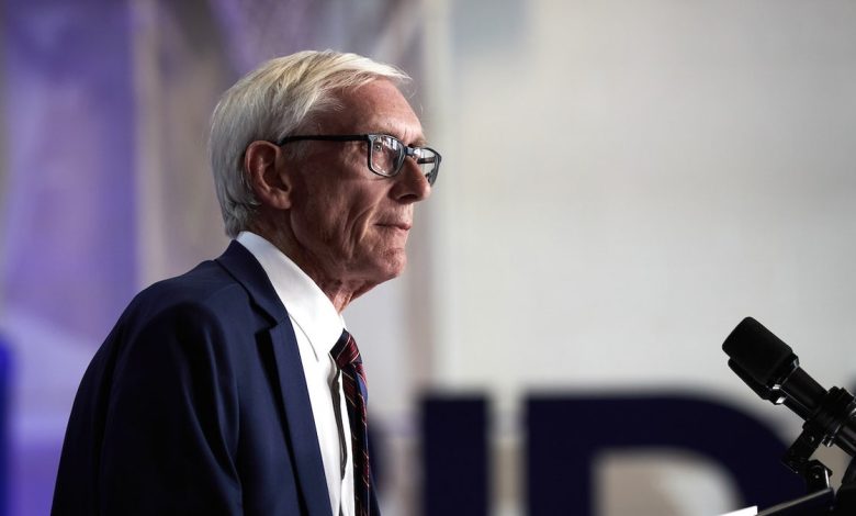 Tony Evers, governor of Wisconsin, during a campaign event