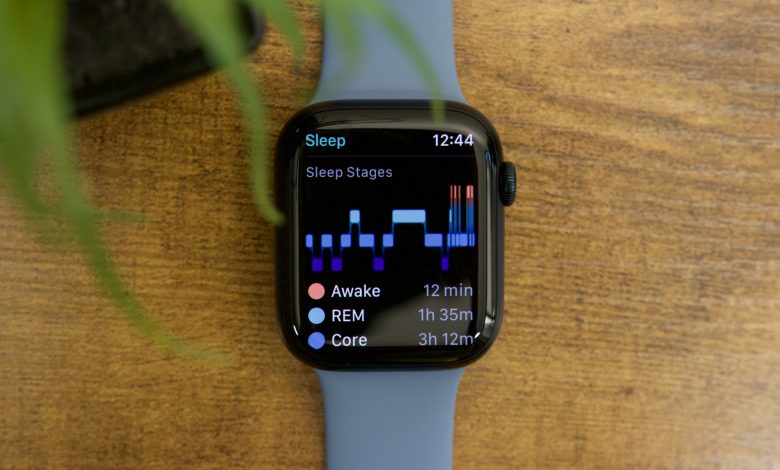 Apple Watch Series 8 showing sleep tracking results.