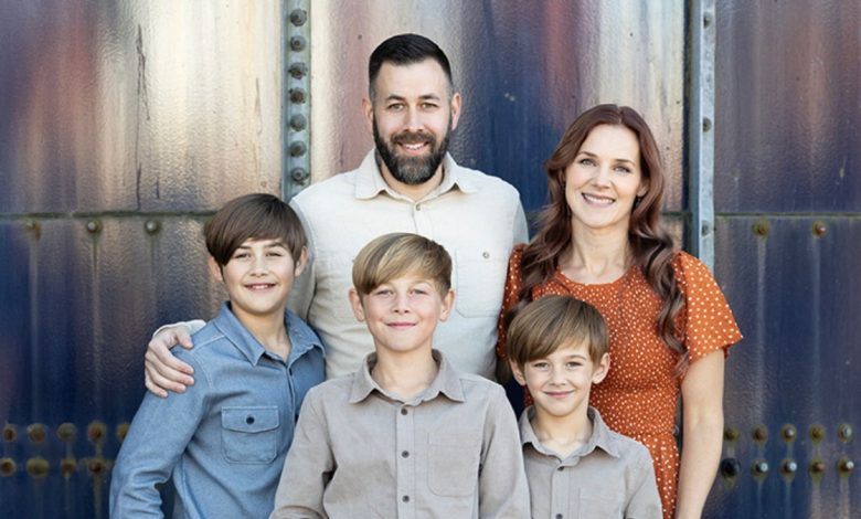 Casey Crafton, his wife and their three sons