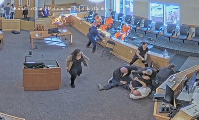 Video of courtroom brawl