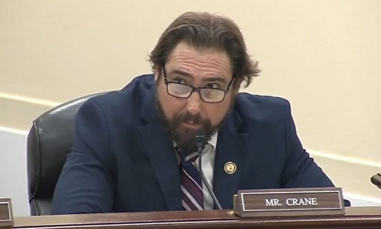 Rep. Eli Crane at a House Committee on Oversight and Reform hearing on Thursday.