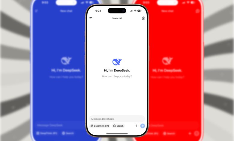 Homepage of DeepSeek's mobile AI app.