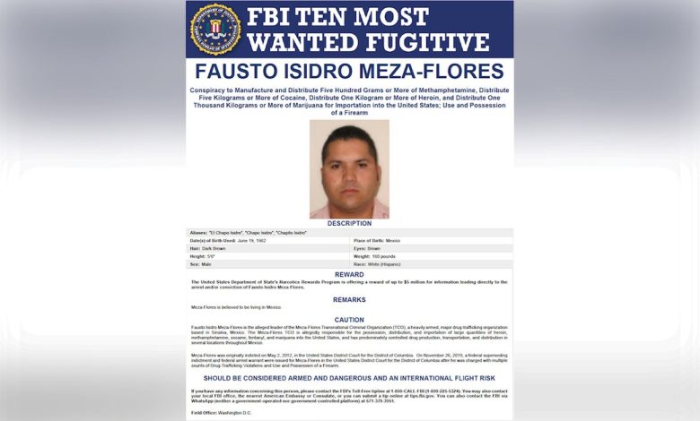 Fausto Isidro Meza-Flores wanted poster