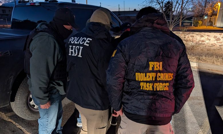 Officers from Homeland Security and the FBI conduct immigration enforcement in El Paso, Texas