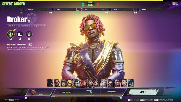 Broker appears on a Fragpunk character select screen.