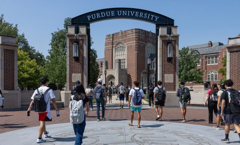 General view of the campus of Purdue University before the game against the Illinois Fighting Illini on September 30, 2023 in West Lafayette, Indiana.