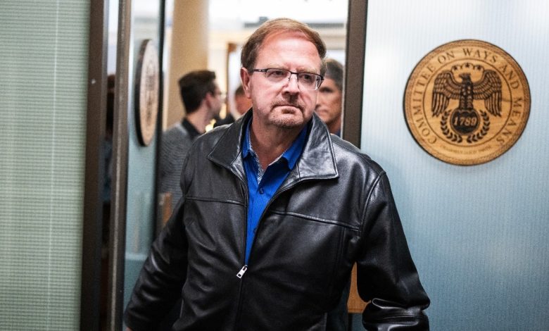 UNITED STATES - OCTOBER 10: Rep. Chuck Edwards, R-N.C., leaves a House Republican Conference candidate forum for speaker meeting in Longworth Building on Tuesday, October 10, 2023.