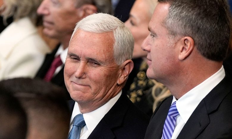 Pence smiles at Trump's second inauguration