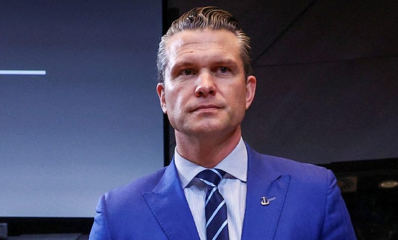 Defense Secretary Pete Hegseth at a NATO meeting in Brussels