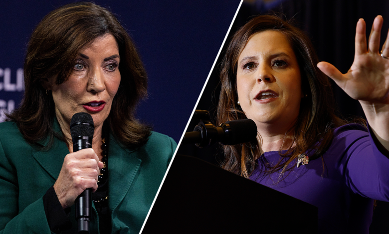 Gov. Hochul, left; Rep. Stefanik, right