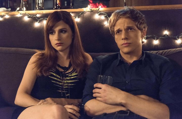 Aya Cash and Chris Geere in You're the Worst.