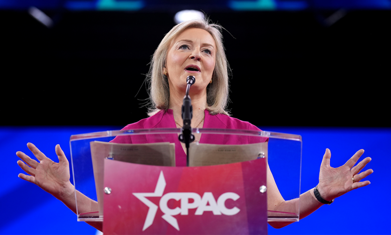 Former Prime Minister of the United Kingdom Liz Truss speaks at the Conservative Political Action Conference (CPAC) at the Gaylord National Resort Hotel And Convention Center on February 20, 2025, in Oxon Hill, Maryland. 