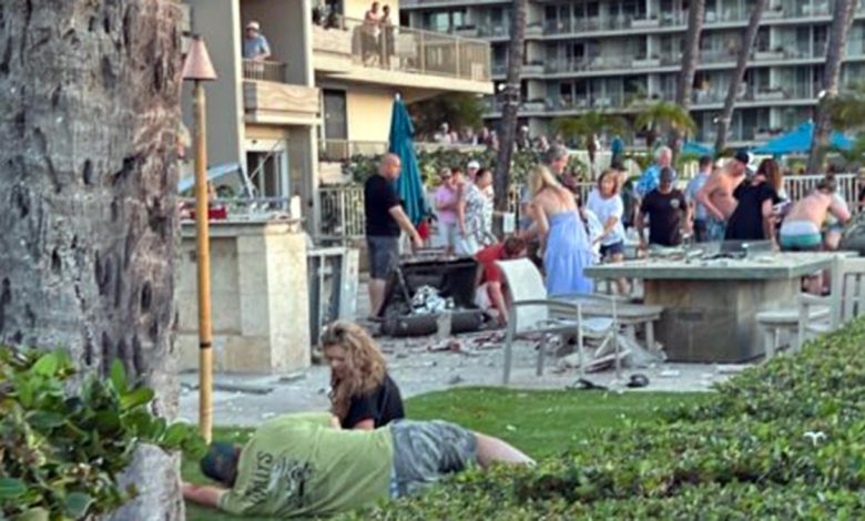 Maui grill area explosion scene