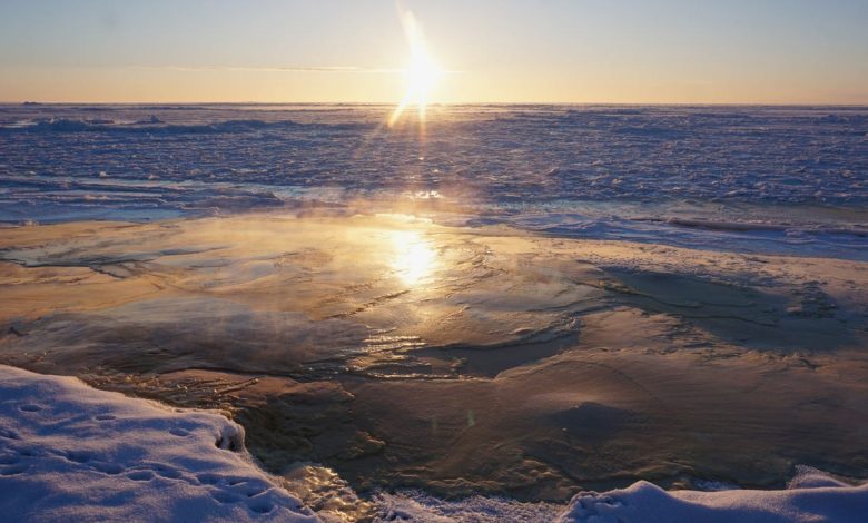 A view of new Bering Sea ice just formed off Nome, Alaska, U.S. December 21, 2018, on the winter solstice. Picture taken December 21, 2018. 