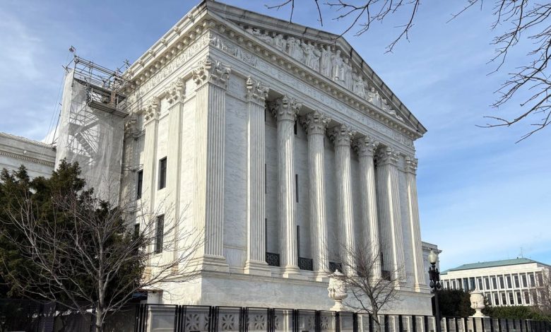 Supreme Court building, ringed by fencing on Jan. 6, 2025