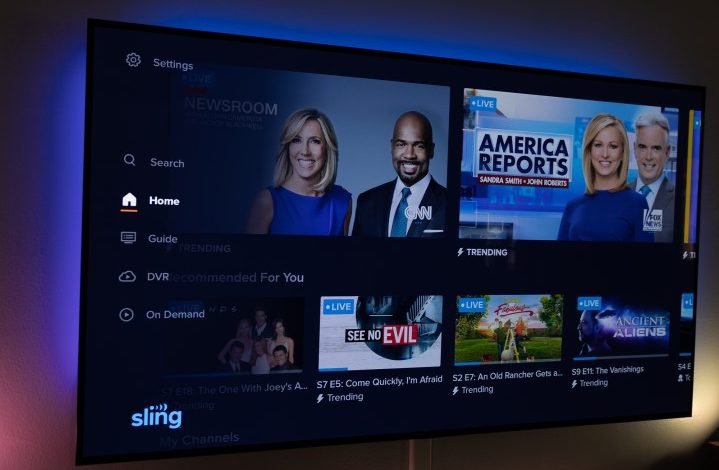 Home screen of Sling TV.