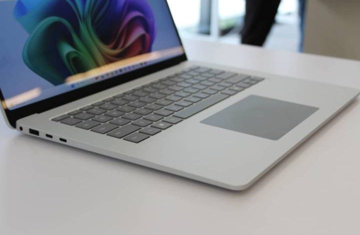 The keyboard and trackpad on the new Surface Laptop.