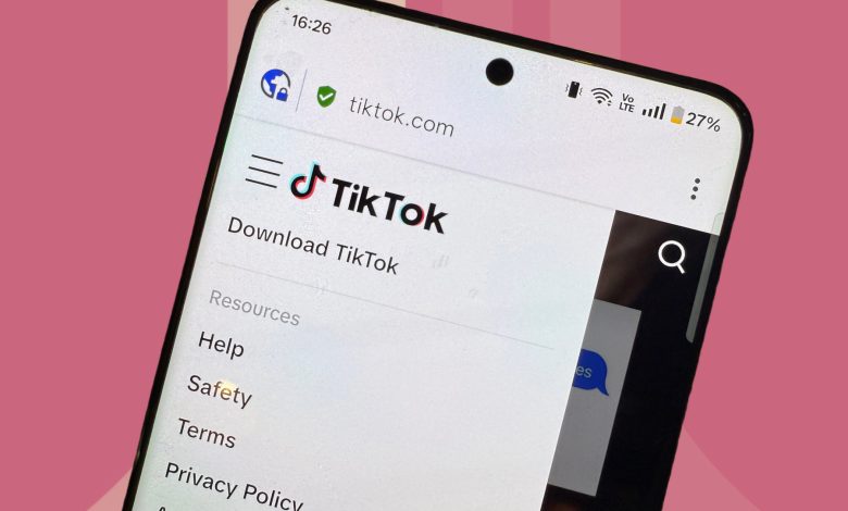 Downloading TikTok on Android phones via web dashboard.