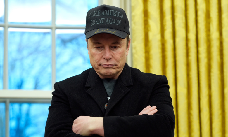 Elon Musk listens as President Donald Trump speaks with reporters in the Oval Office at the White House, Tuesday, Feb. 11, 2025, in Washington. (Photo/Alex Brandon)