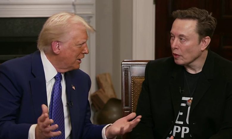 President Donald Trump (Left) Elon Musk (right)