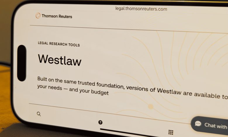 Visiting the Westlaw legal research platform on the internet.