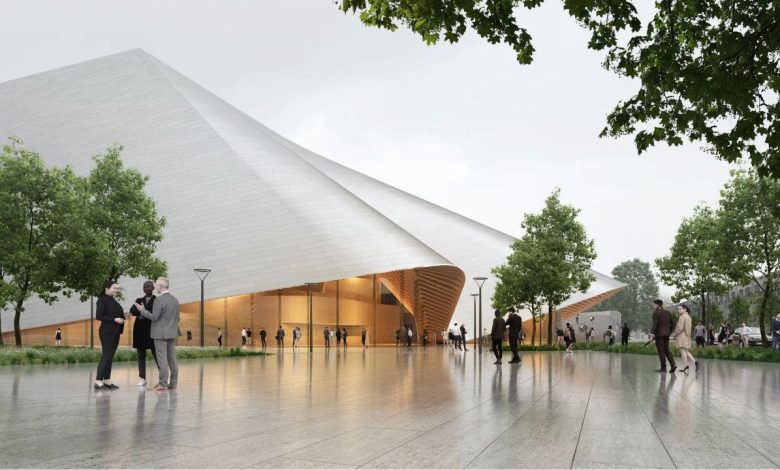 A solar-powered roof wraps new mega modern opera house