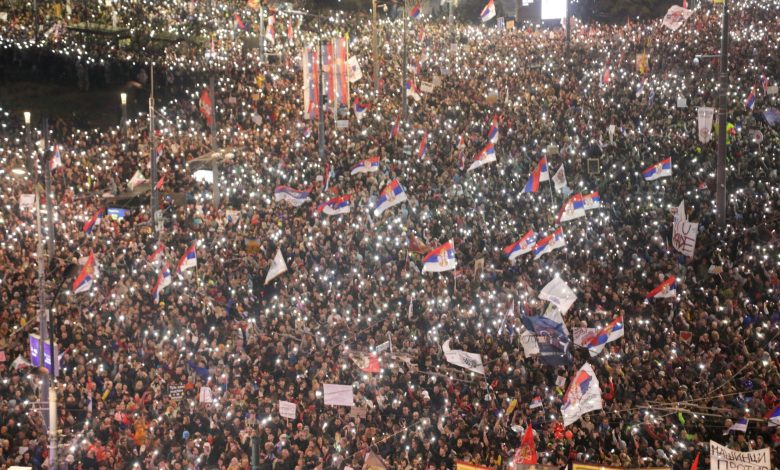 Mass anti-government protests against corruption hit Russia ally Serbia