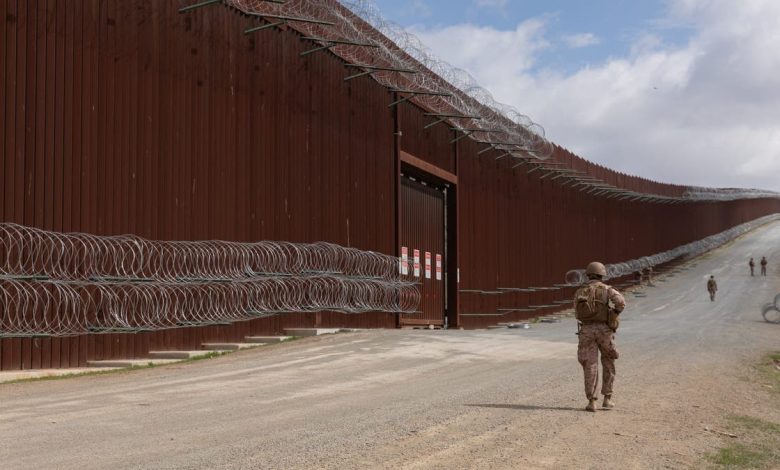 Marine patroling along stretch of U.S. southern border