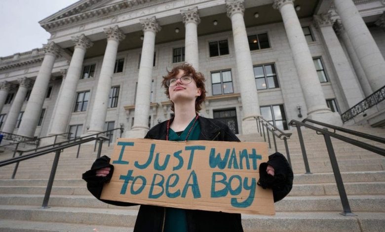 Trans kids rally at the Utah State Capitol