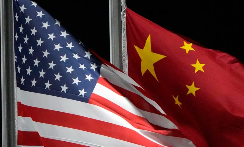 The U.S. and China flags