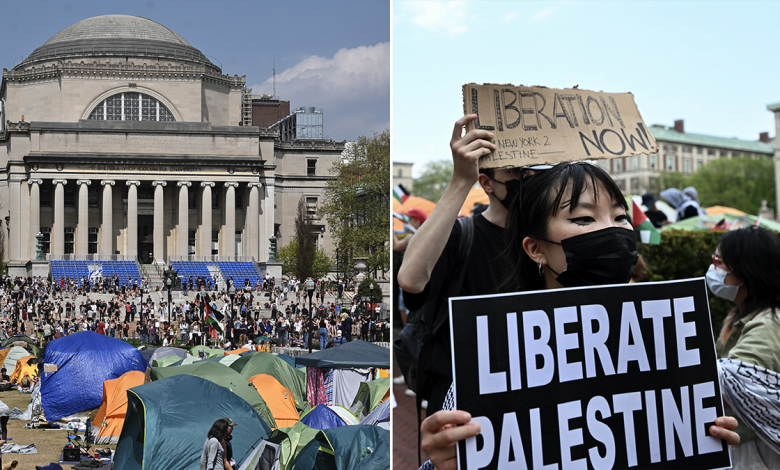 Columbia University and students split image